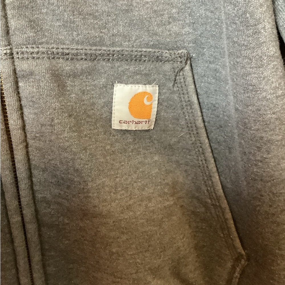 Carhartt 2 piece bundle Gray hoodie & black Beenie 2XL kangaroo pockets full zip - Picture 8 of 16